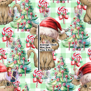 Christmas: Highland Cow Candy Lane | Knit | Retail | MINI Scale