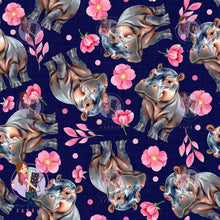 Load image into Gallery viewer, NOVEMBER Pre-Order (2): Hippo Navy Floral
