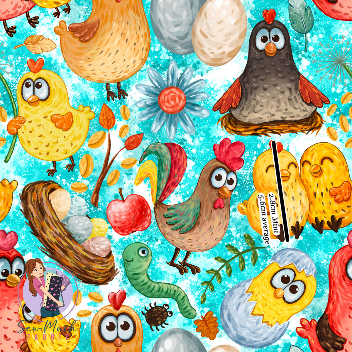 Colourful Chickens | Woven | Retail | Average Scale