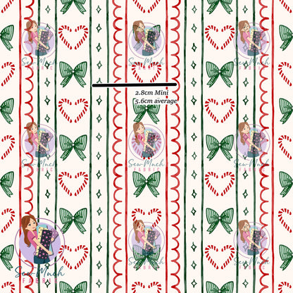 CHRISTMAS Pre-Order: Bow & Candy Cane Stripes