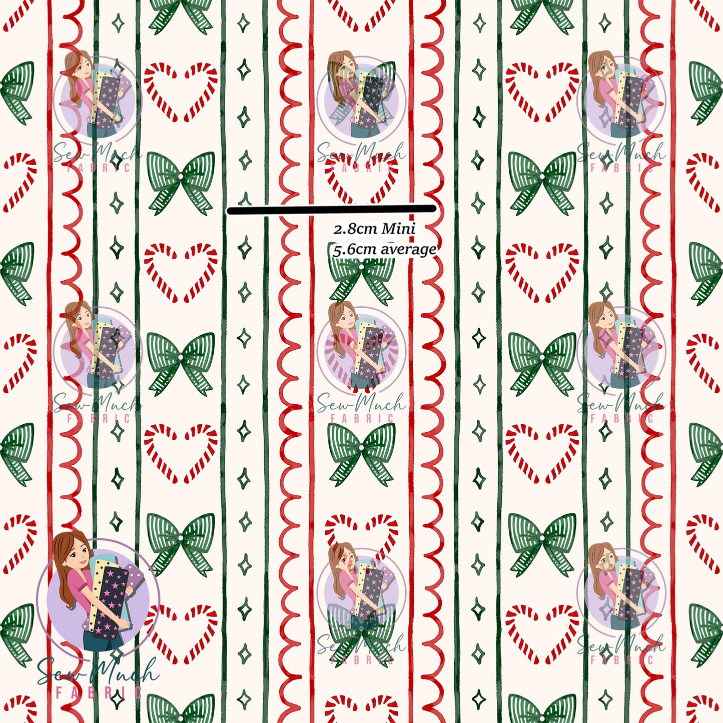 Candy Cane & Bows | Woven | Retail | MINI Scale