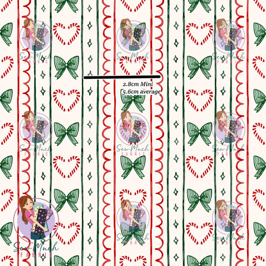 Candy Cane & Bows | Woven | Retail | MINI Scale