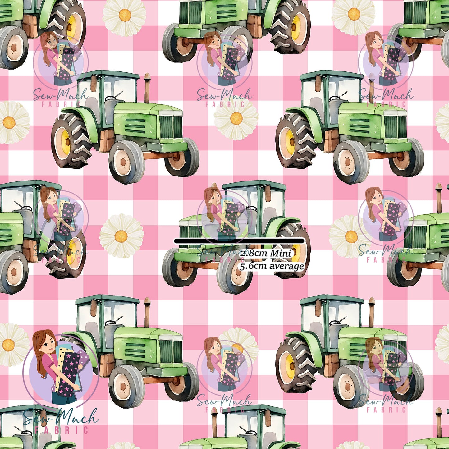 Tractor Daisy Pink Gingham | Woven | Retail | Average Scale