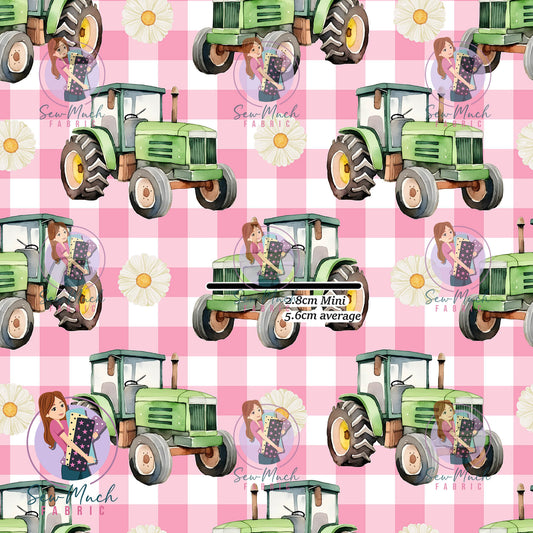 Tractor Daisy Pink Gingham | Woven | Retail | Average Scale