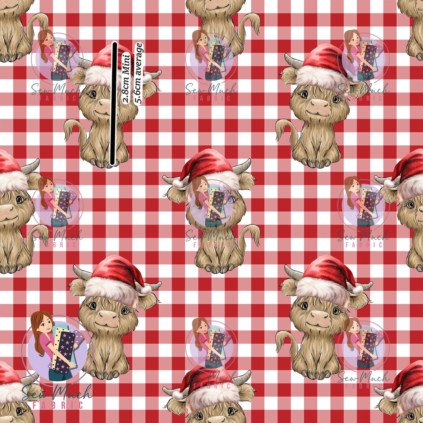 CHRISTMAS Pre-Order: Highland Cow Red Gingham