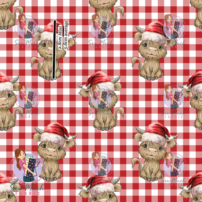 CHRISTMAS Pre-Order: Highland Cow Red Gingham