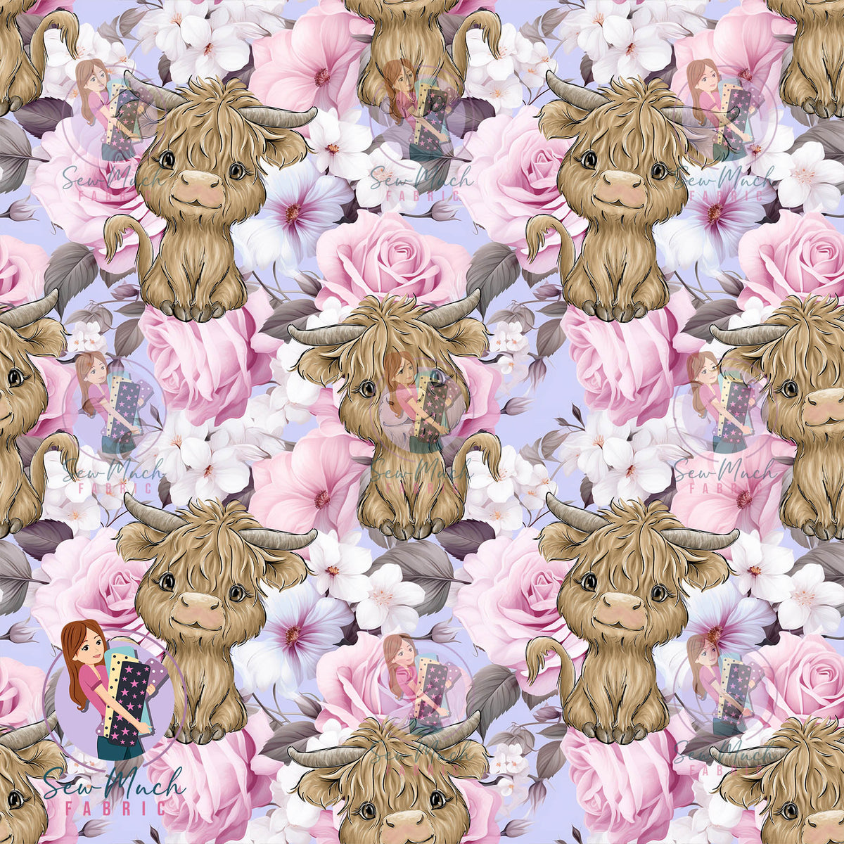 Highland Cow Ada Floral | Knit | Retail | Average Scale