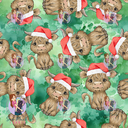 CHRISTMAS Pre-Order: Highland Cow Green