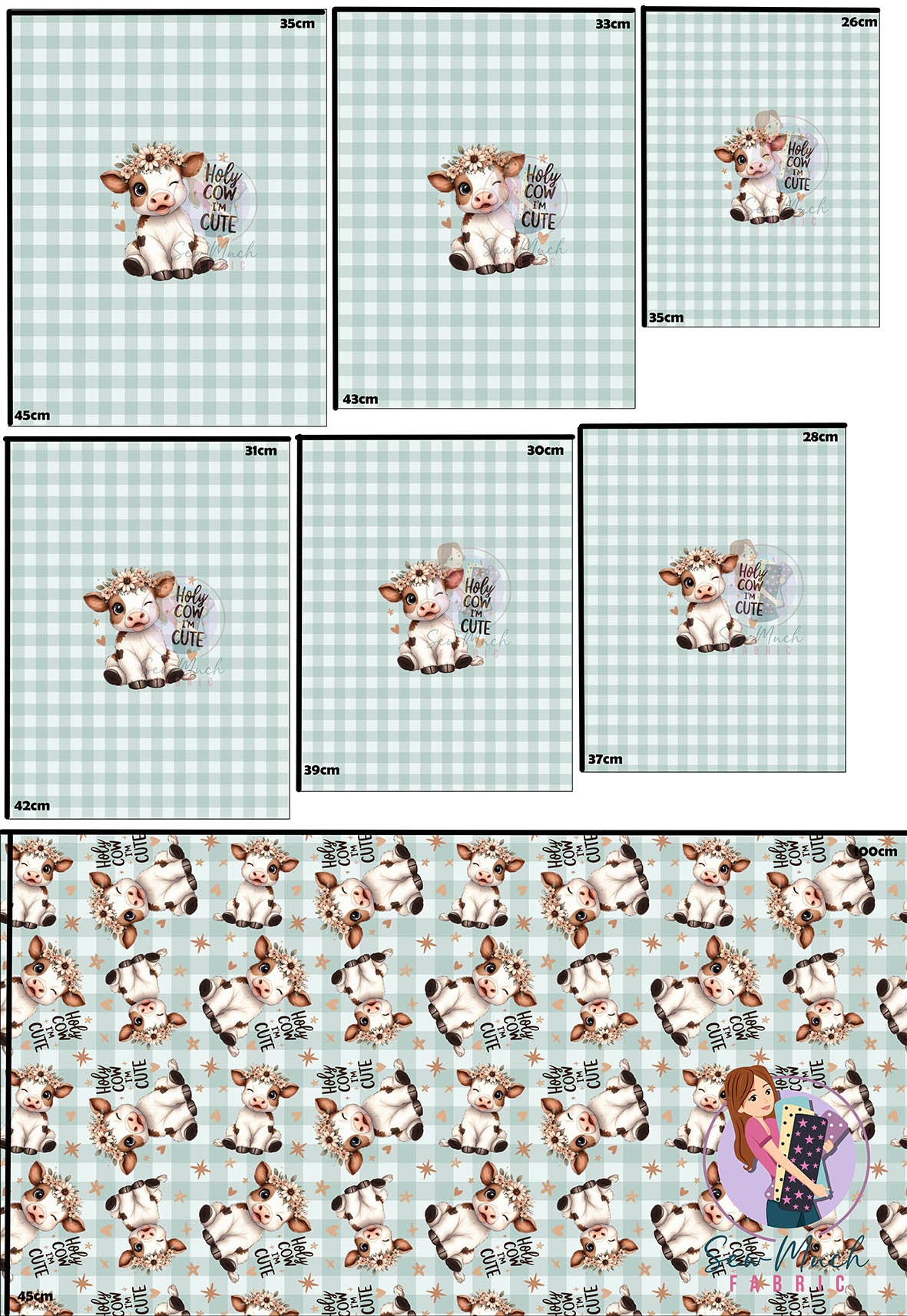 Unlimited Pre-Order: Holy Cow I'm Cute Sage 'PANEL FOR ROMPERS'