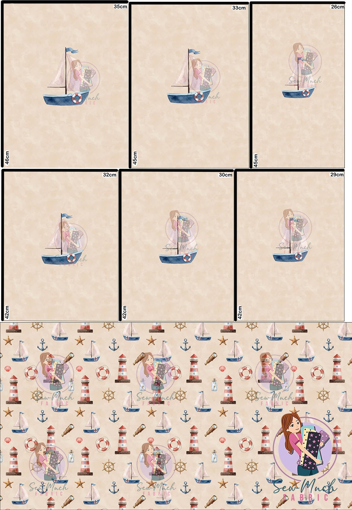 AUGUST Pre-Order (2): Nautical Beige 'PANEL FOR ROMPERS'