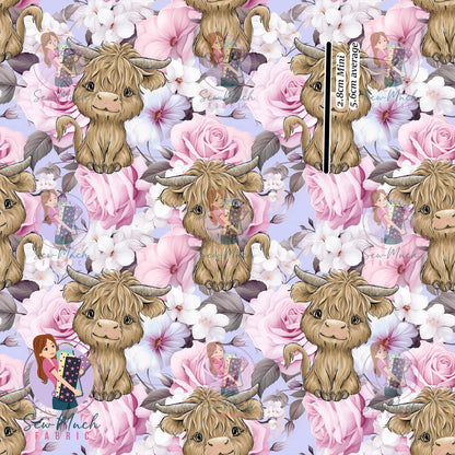 Highland Cow Ada Floral | Knit | Retail | Average Scale