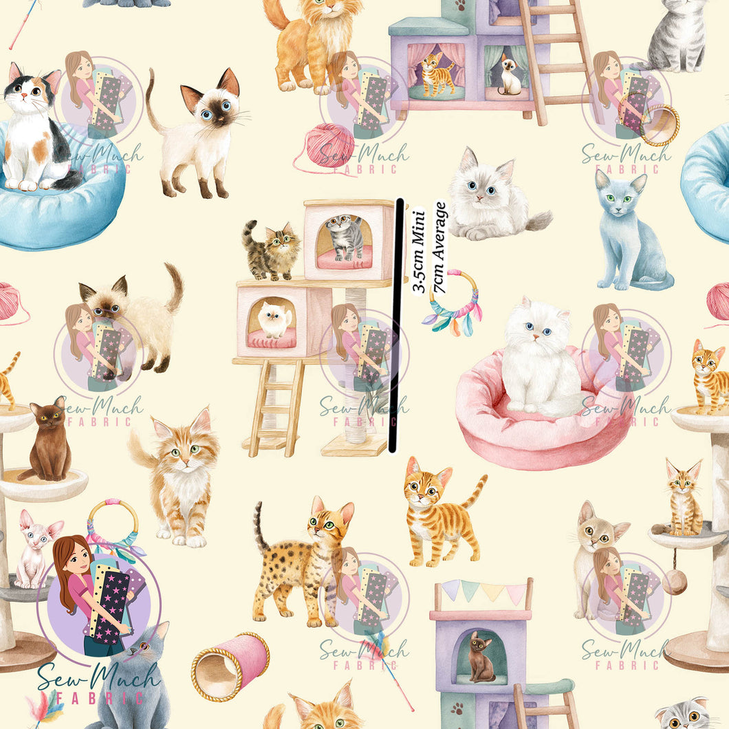 Cats Yellow | Woven | Retail | MINI Scale