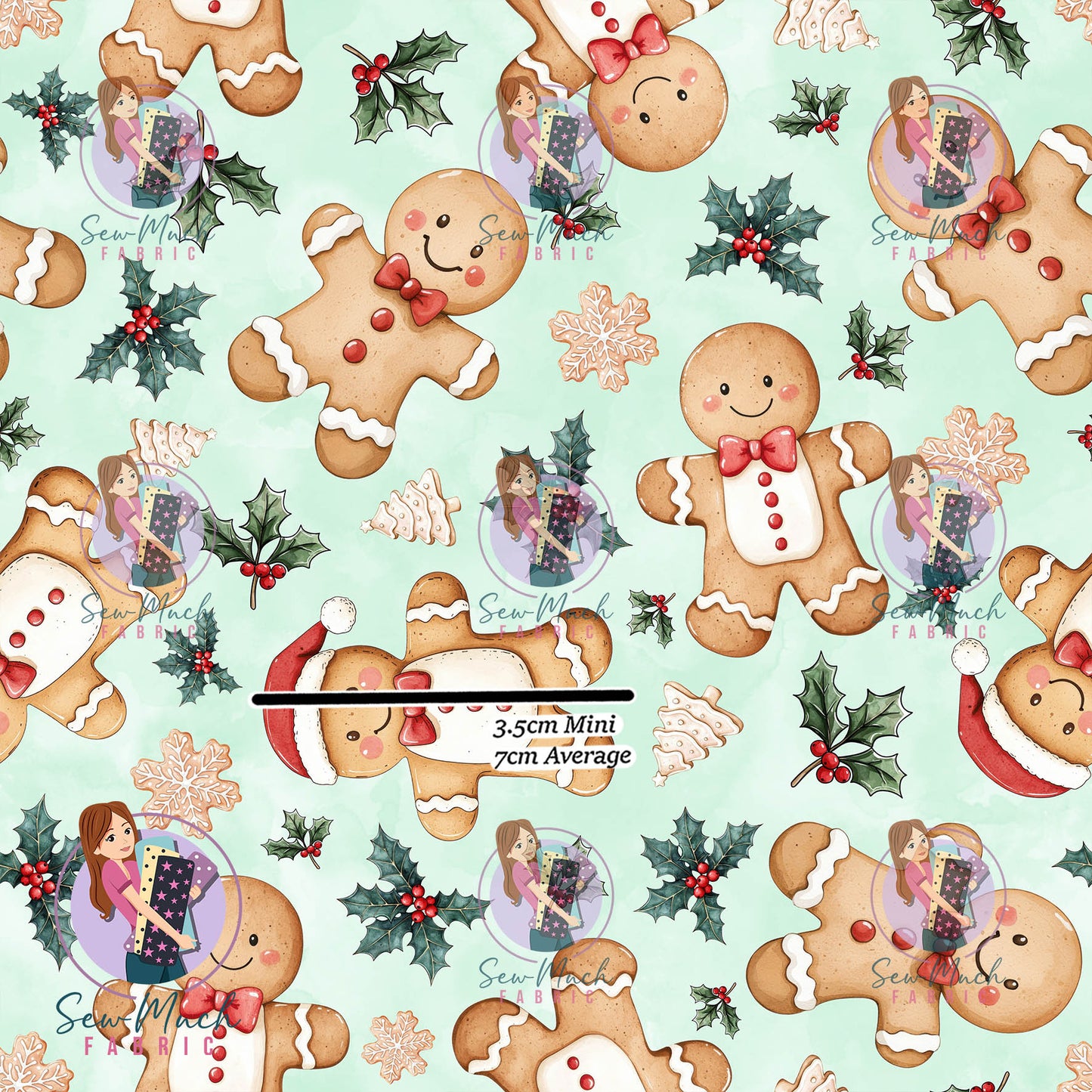 Christmas: Gingerbread Light Green | Woven | Retail | MINI Scale