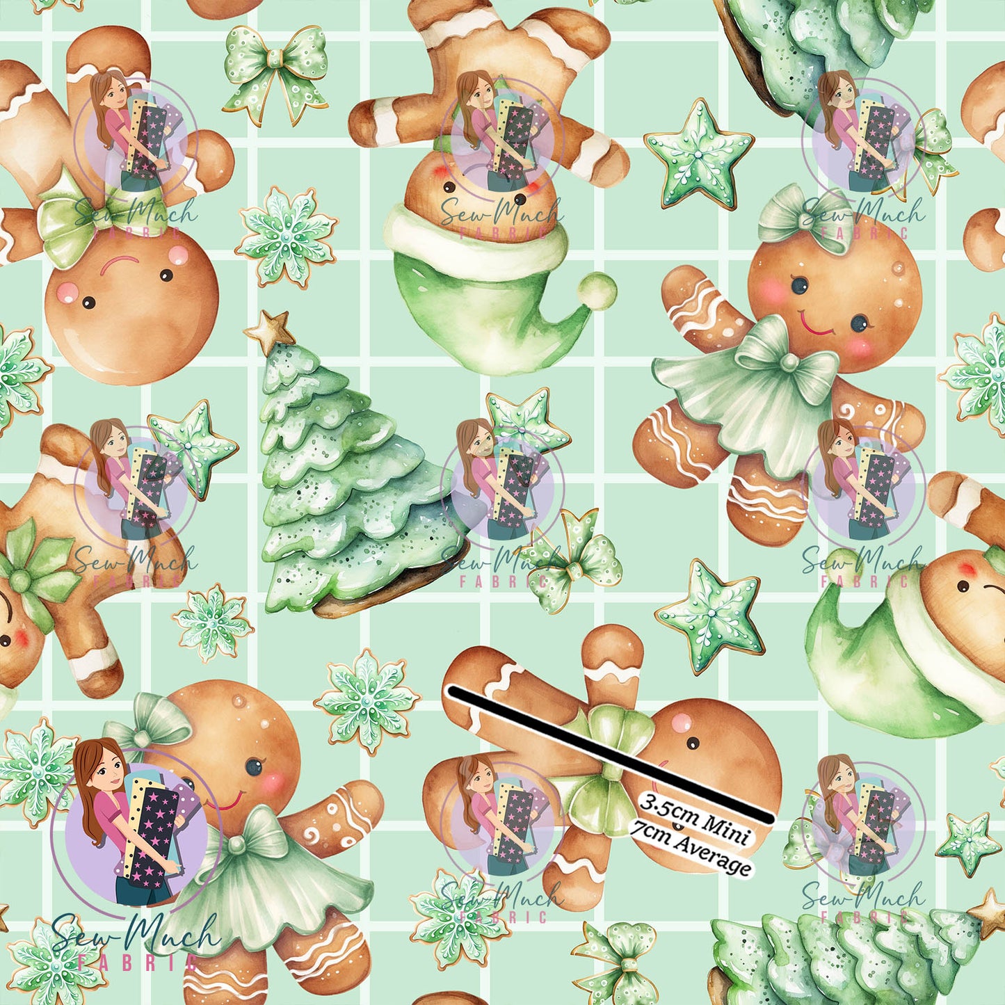 Christmas: Green Gingerbread | Woven | Retail | MINI Scale
