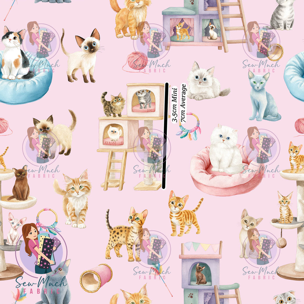 Cats Pink | Woven | Retail | MINI Scale