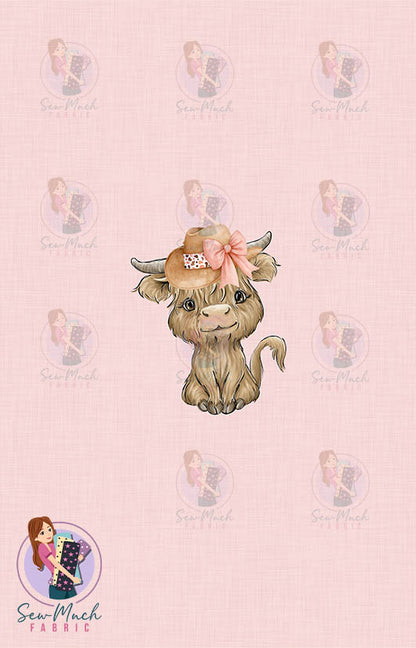 SEPTEMBER Pre-Order (1): Highland Cow Pink Western PANEL
