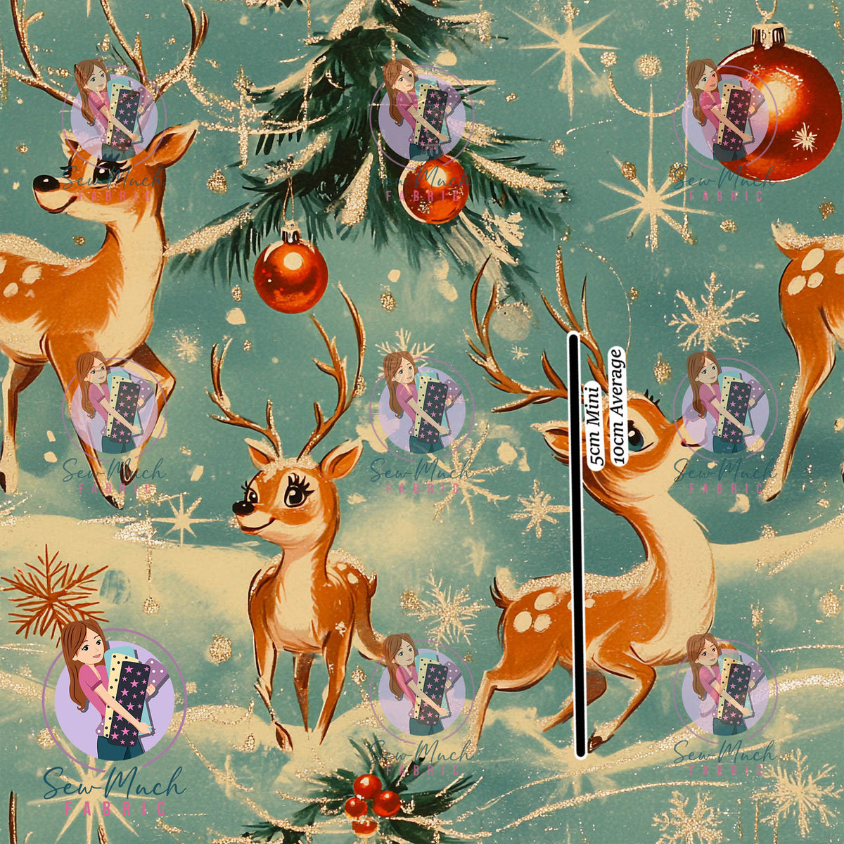 Christmas: Vintage Reindeer | Woven | Retail | Average Scale
