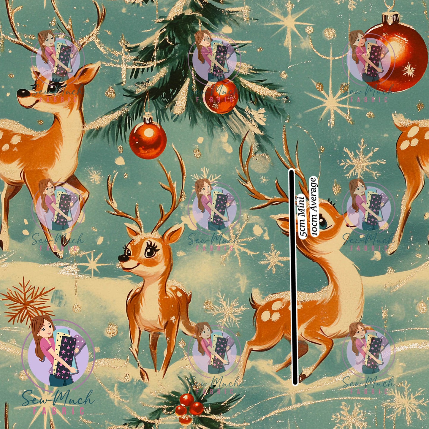 Christmas: Vintage Reindeer | Woven | Retail | Average Scale