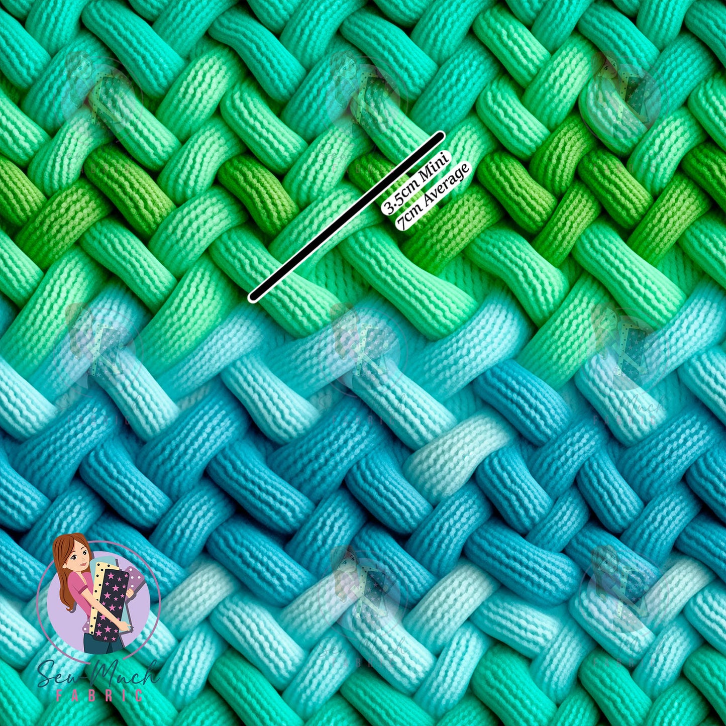 Green & Blue Knit Look | Canvas | Retail | MINI Scale
