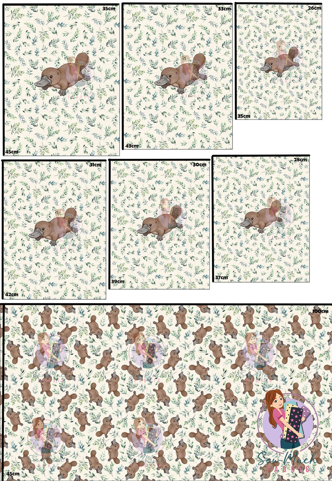 SEPTEMBER Pre-Order (2): Platypus Eucalyptus 'PANEL FOR ROMPERS'
