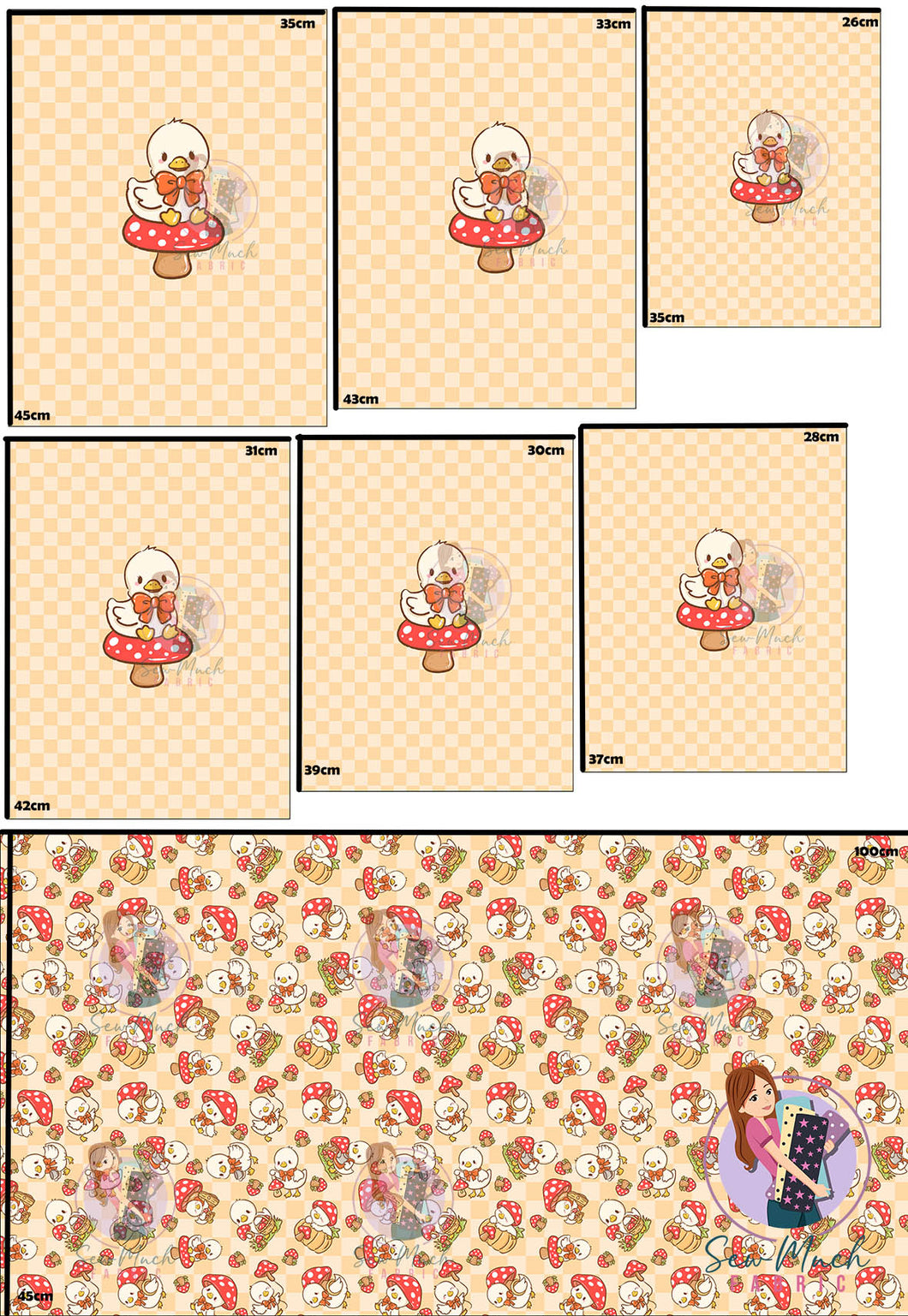 SEPTEMBER Pre-Order (2): Mushroom Duck 'PANEL FOR ROMPERS'