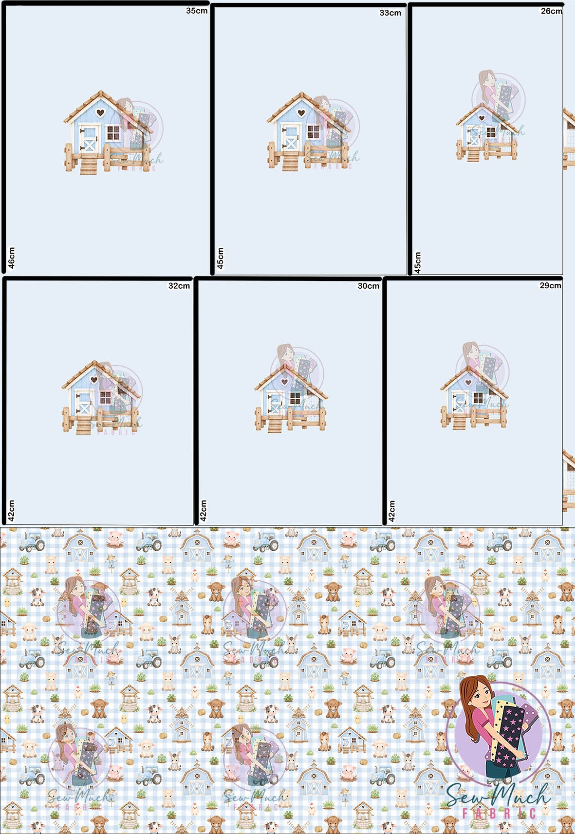 OCTOBER Pre-Order (2):  Farm Blue 'PANEL FOR ROMPERS'