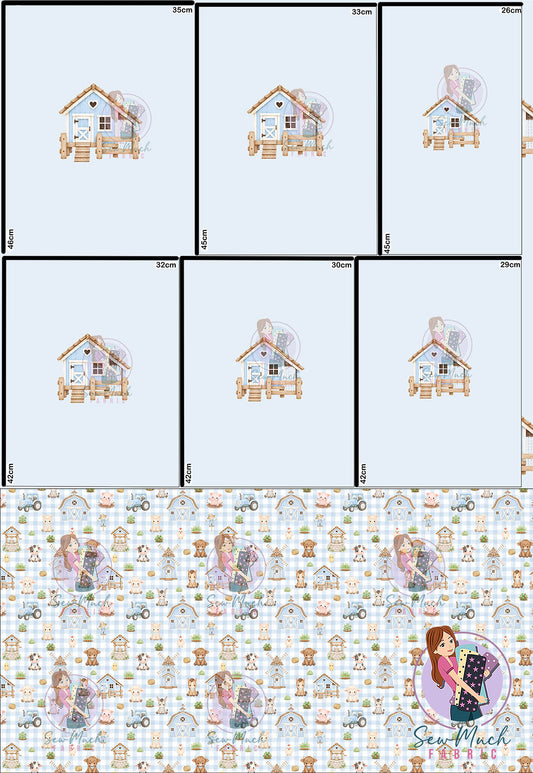 OCTOBER Pre-Order (2):  Farm Blue 'PANEL FOR ROMPERS'
