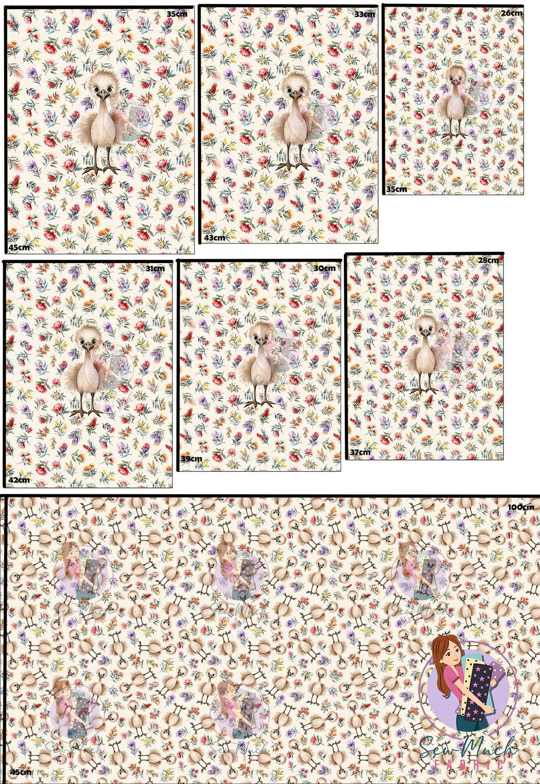 SEPTEMBER Pre-Order (2): Emu Flora 'PANEL FOR ROMPERS'