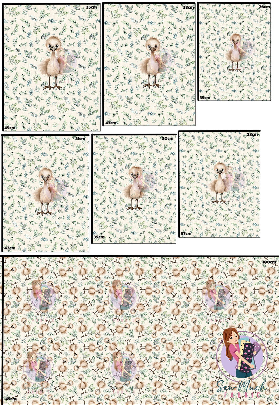 SEPTEMBER Pre-Order (2): Emu Eucalyptus 'PANEL FOR ROMPERS'