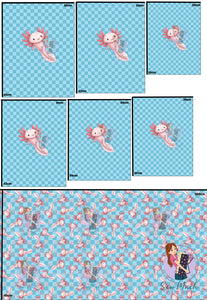 SEPTEMBER Pre-Order (2): Axolotl Blue 'PANEL FOR ROMPERS'