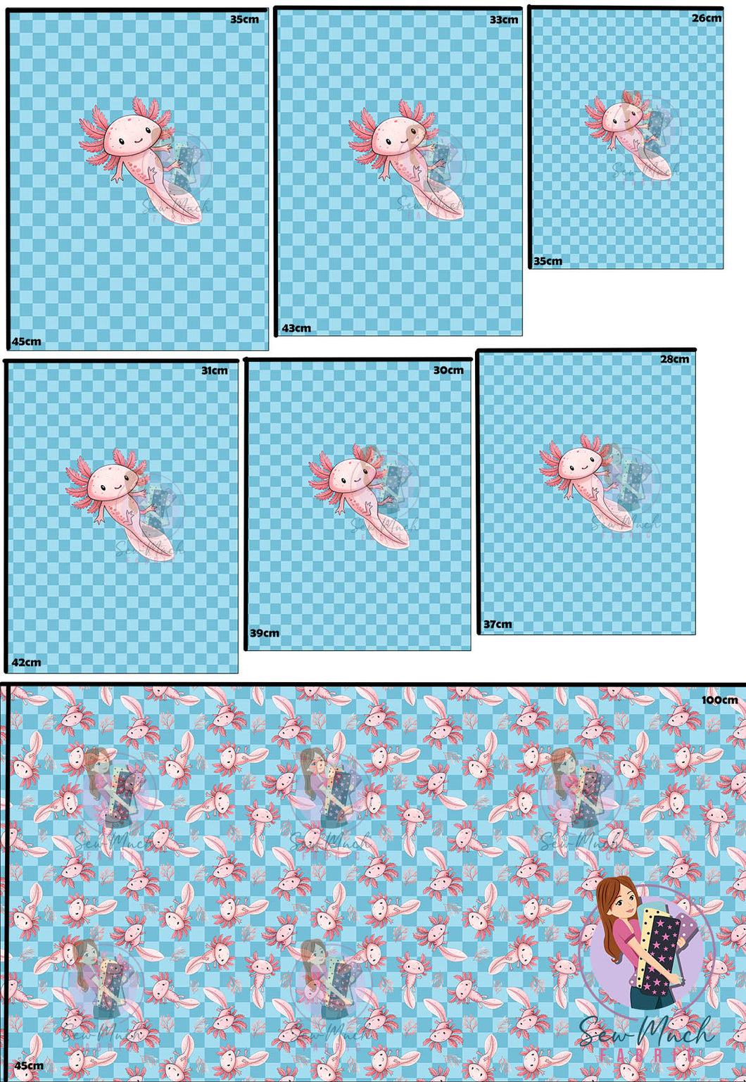 SEPTEMBER Pre-Order (2): Axolotl Blue 'PANEL FOR ROMPERS'