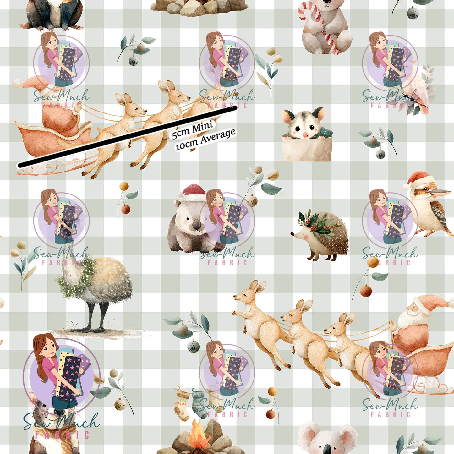 Christmas: Aussie Sleigh Gingham | Woven | Retail | Average Scale