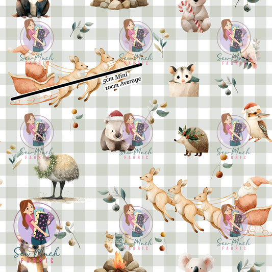 Christmas: Aussie Sleigh Gingham | Woven | Retail | Average Scale