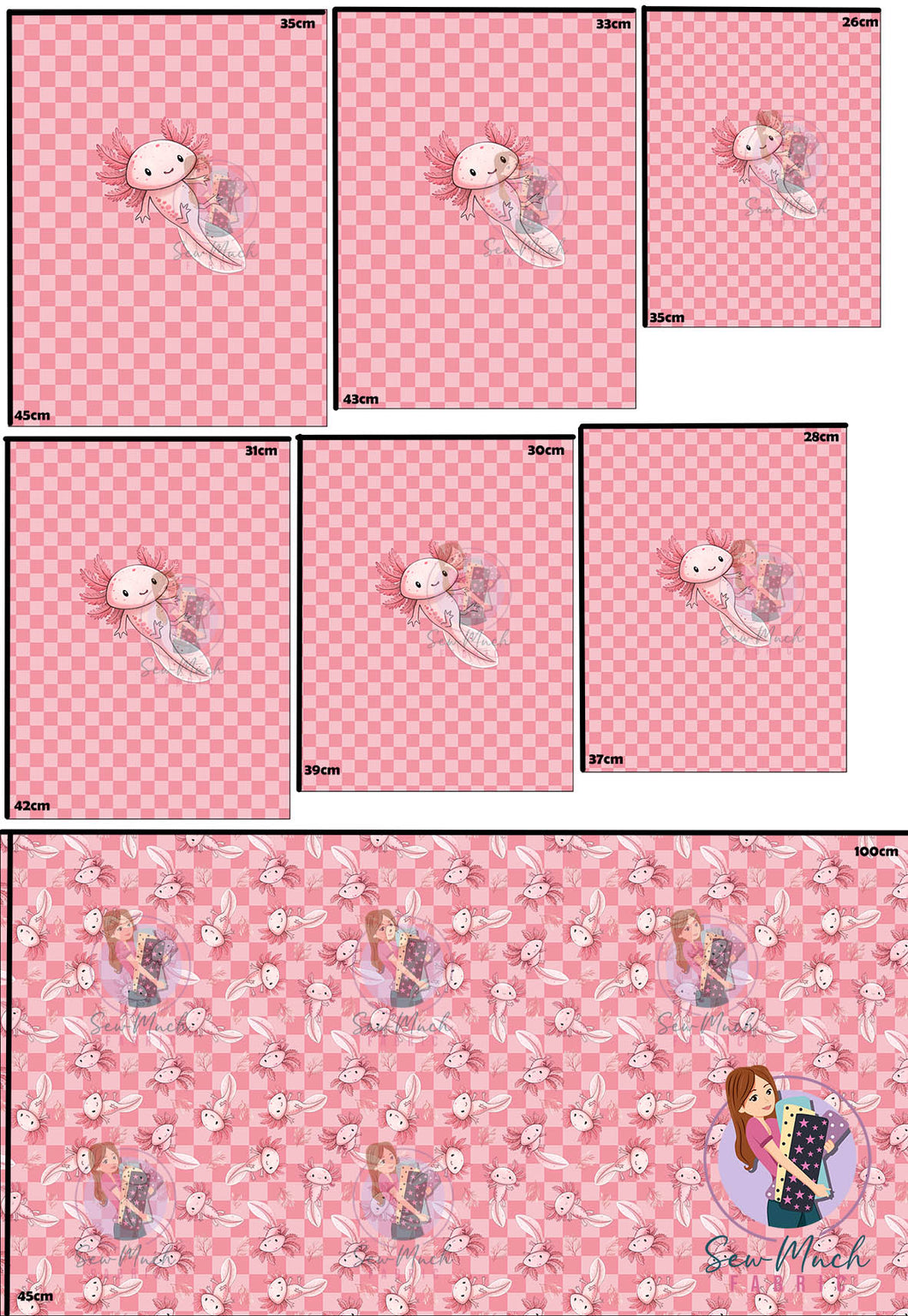 SEPTEMBER Pre-Order (2): Axolotl Pink 'PANEL FOR ROMPERS'