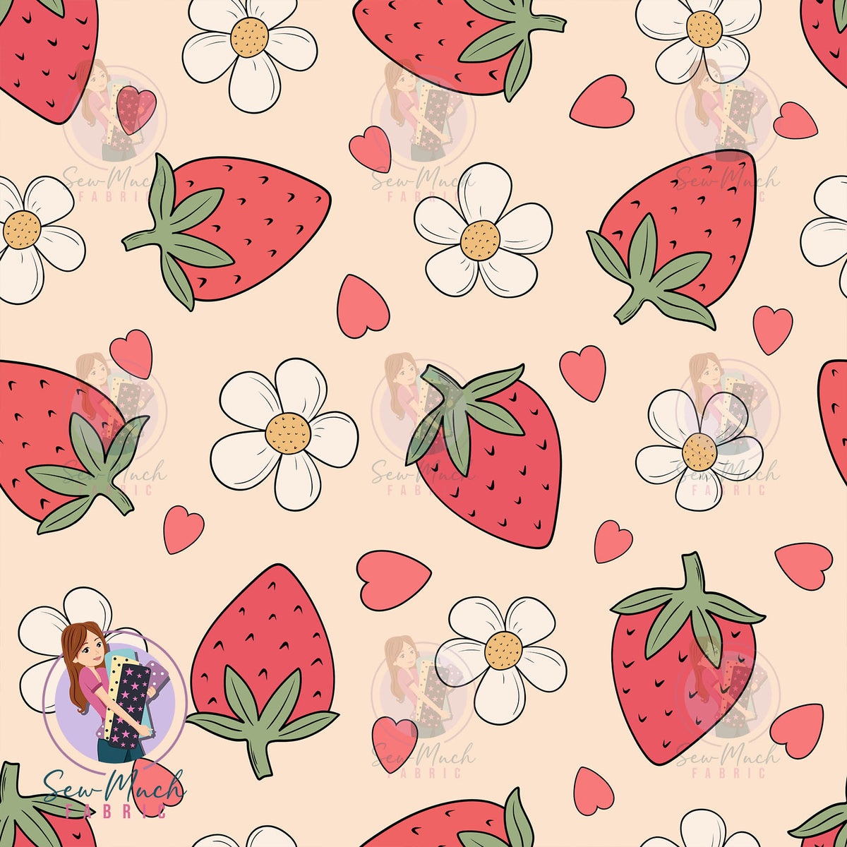 Strawberry Floral | Waterproof Canvas | Retail | Average Scale