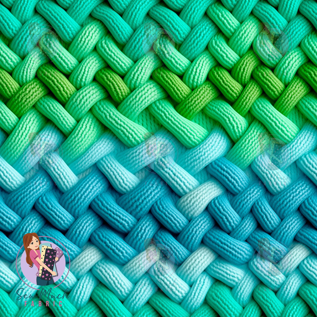 Blue/Green Knitted Look | Woven | Retail | Average Scale