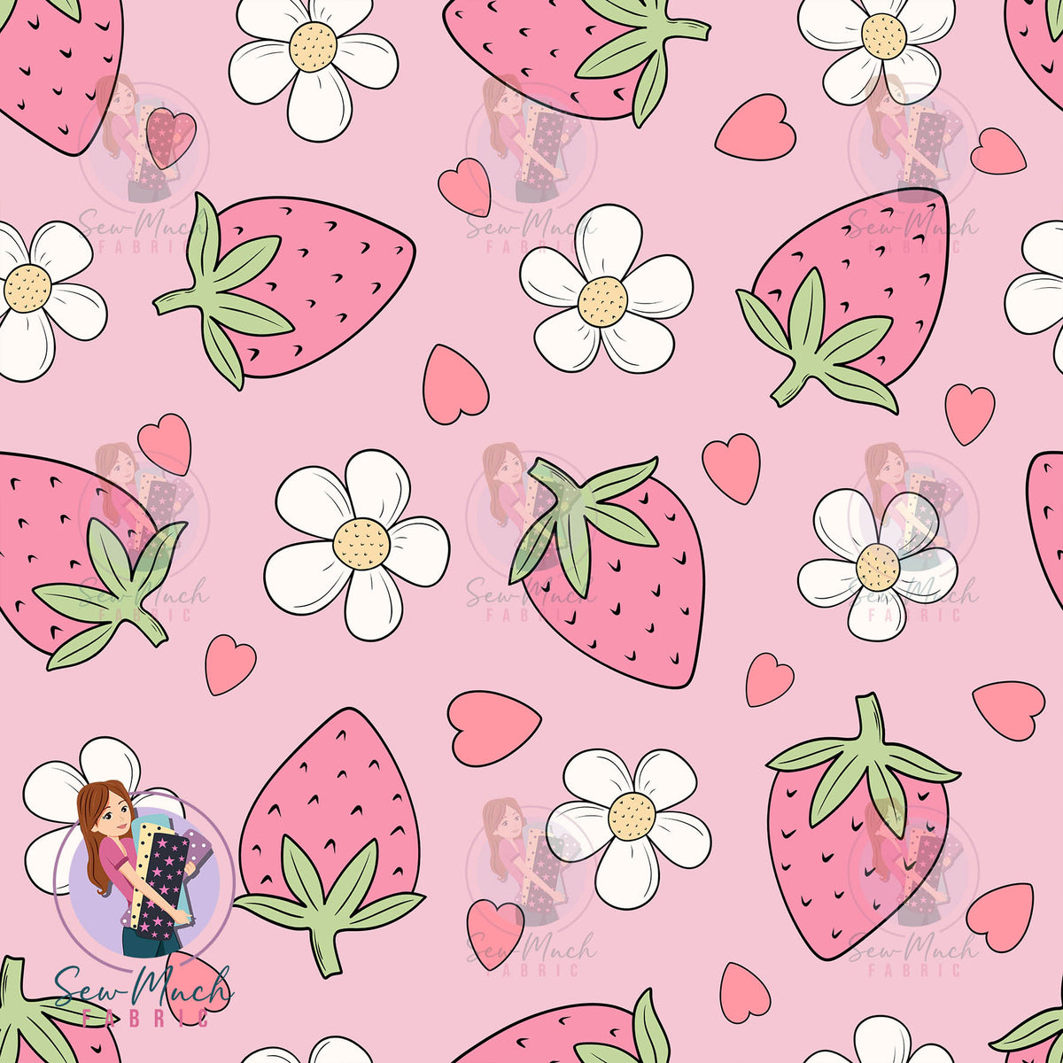 Strawberry Floral Pink | Waterproof Canvas | Retail | Average Scale