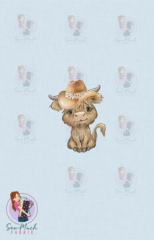 SEPTEMBER Pre-Order (1): Highland Cow Blue Western PANEL