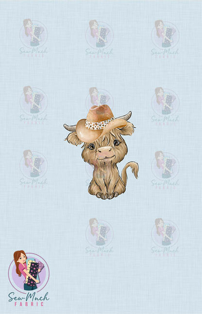 SEPTEMBER Pre-Order (1): Highland Cow Blue Western PANEL