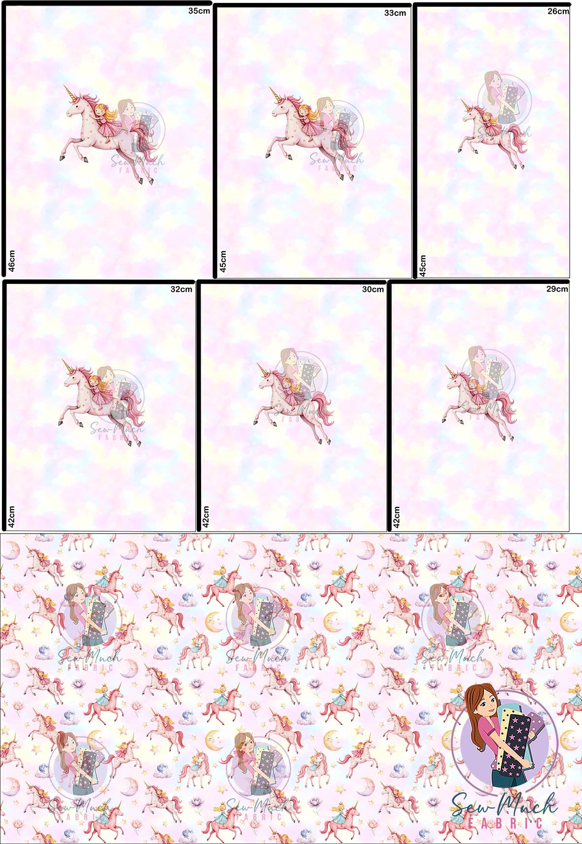JULY Pre-Order (1): Unicorn Watercolour 'PANEL FOR ROMPERS'