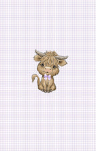 Load image into Gallery viewer, SEPTEMBER Pre-Order (2): Highland Cow Purple Bows | PANEL |
