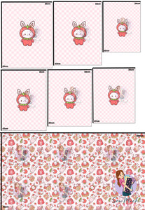 SEPTEMBER Pre-Order (2): Strawberry Bunny 'PANEL FOR ROMPERS'