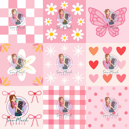 Pink Patchwork Checks | Waterproof Canvas | Retail | Average Scale