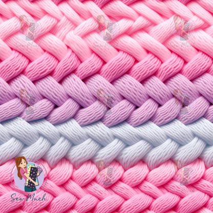 Pink Knitted Look  | Knit 220gsm | Retail | Average Scale