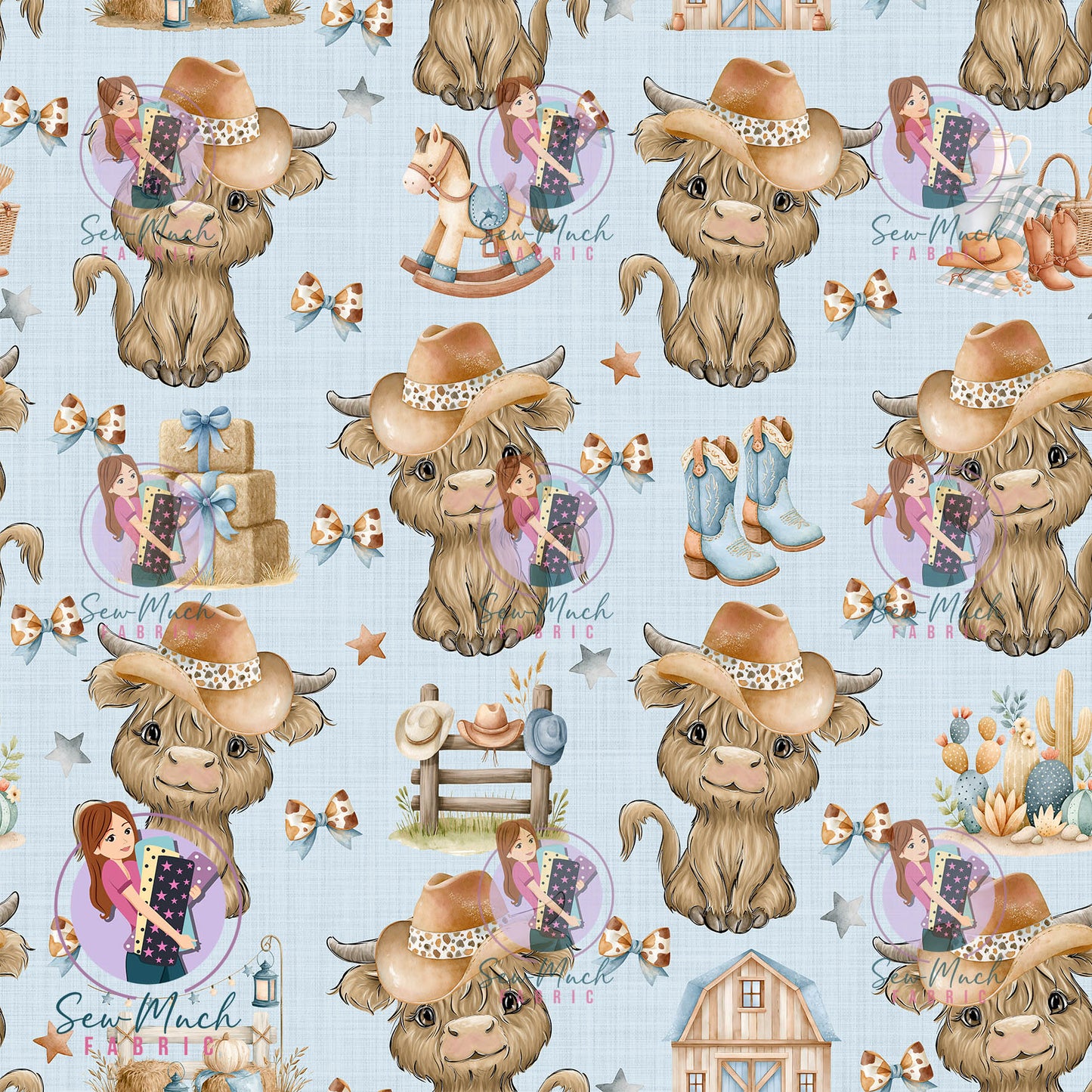 SEPTEMBER Pre-Order (1): Highland Cow Blue Western