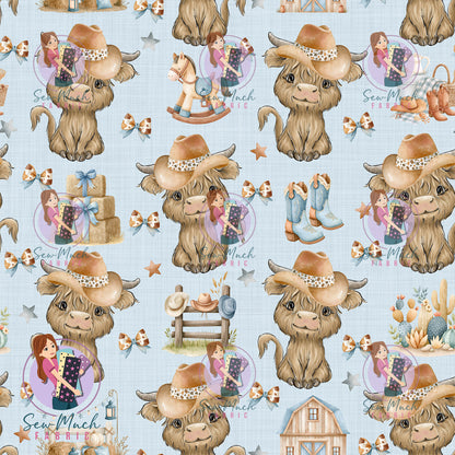 SEPTEMBER Pre-Order (1): Highland Cow Blue Western