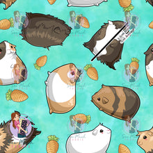 Load image into Gallery viewer, Guinea Pigs Aqua Teal | Knit 220gsm | Retail | MINI Scale
