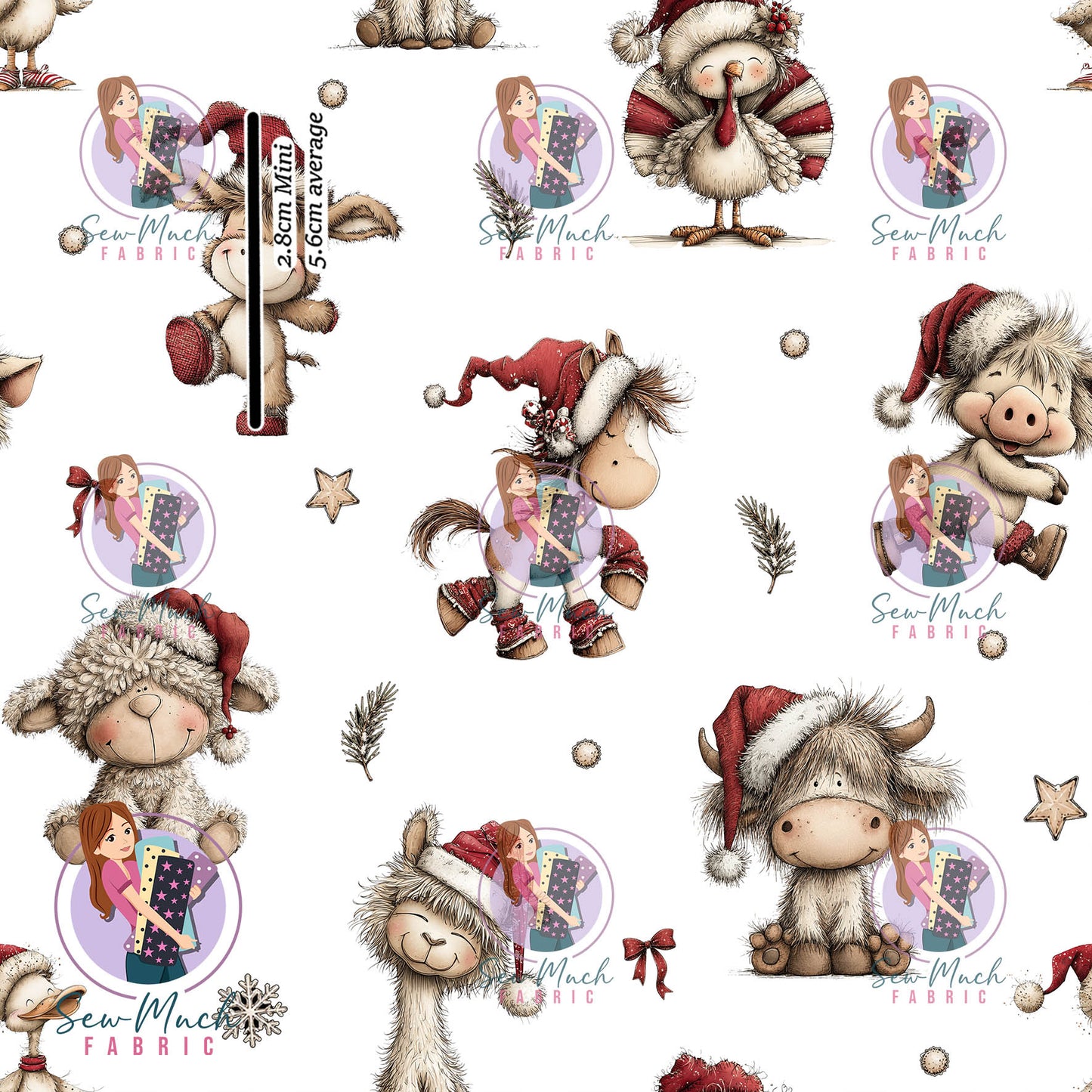 Christmas: Farm Animals White | Knit | Retail | Average Scale