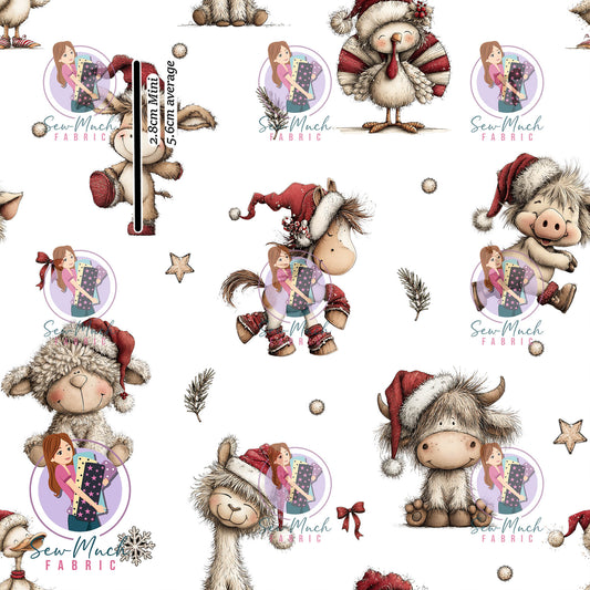 Christmas: Farm Animals White | Knit | Retail | Average Scale