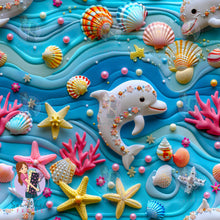 Load image into Gallery viewer, 3D Dolphins  | Knit 220gsm | Retail | Average Scale
